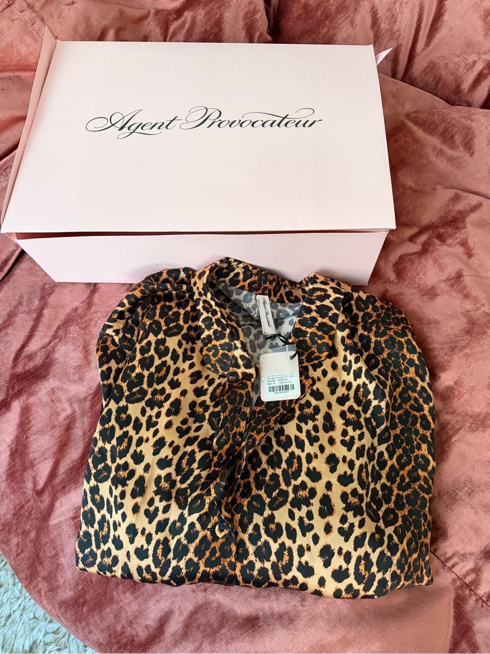 Agent Provocateur 100% Silk Kittie Pajama Shirt Top in Leopard AG 18 SOLD OUT